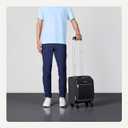 Amazon Basics 15" Small Carry-On Softside Expandable Luggage Suitcase with Spinner Wheels, Telescopic Handle, Zippered Pockets, Black