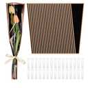 cridoz 100 Pcs Single Rose Sleeve with 100 Pcs Floral Water Tubes for Bouquets, Single Flower Sleeve Flower Wrapping Bags Flower Water Tubes for Mother's Day Graduation Party(Black)