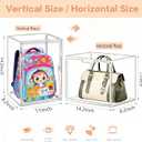 Purse Organizer for Closet, Clear Stackable Handbag Display Case Box for Handbag Storage Clear Box with Magnetic Door, Plastic Holder for Clothes, Bag, Shoes, Collectibles, Book, Cosmetic 5 Packs