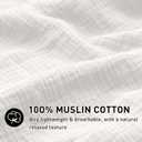 EMME Muslin Duvet Cover Queen Size Cream White, 100% Cotton Linen Like Comforter Cover Soft Breathable Lightweight Gauze Duvet Cover with 2 Pillowcases, 90"x90"