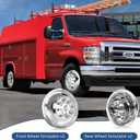 hightall 16 Wheel Simulators, 16" 8 Lug Stainless Steel RV Hubcaps,Polished Surface,2Pcs Front Wheel/2Pcs Rear Wheel,Bolts On Wheel Cover Set Compatible with Ford 2008-2025 E-350/E450 Dual Rear Wheel