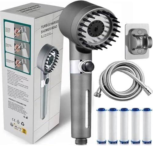 Ion Drops Filtered Showerhead with Hose - Handheld Shower Head for Enhanced Water Ionization