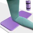 Yoga Knee Pad Cushion, 24 x 9.8 x 0.8 in Thick Mini Yoga Mat, Odor-Free NBR Workout Mat with Storage Strap, Small Exercise Mat for Yoga, Pilates, Kneeling, Planks & Home Gym