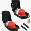 Set of 1 Hard Hat travel Cases for Baseball Caps - Hat Storage Organizer Holder with Handle, Shoulder Strap and Trolley Sleeve, Protect up to 10 Hats for Outdoor and Home Storage, Black