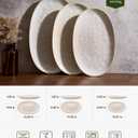 Famiware Serving Platter, Oval 15.59/14.3/12.9 inch Serving Dishes for Entertaining, Serving Bowls, Microwave Safe, Stonware Serving Trays for Party, Turkey, Cheese, Ocean Series, Cappuccino White