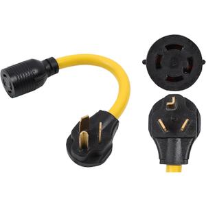 ONETAK NEMA 10-30P to L14-30R 120V/240V 30 Amp to 3 Prong Male Plug 4 Prong Twist Lock Female Outlet Recepacle Welder Welding RV Dryer Power Cord Adapter