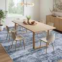 Area Rug Living Room Rugs: 6x9 Rug for Bedroom Machine Washable with Non Slip Backing Non Shedding Abstract Stain Resistant Large Carpet for Dining Room Nursery Home Office - Blue/Gray