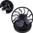 Estink Solar Powered Mini Clip On Fan, Electric Air Conditioner Cooling Cell Fan, No Battery Needed, Black, for Outdoor Travel, Camping, Hiking, Fishing, Golf
