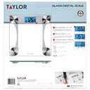 Taylor Digital Bathroom Scale for Body Weight, Large 12.2 Inch Glass Platform, Blue Backlit LCD Display, 440 lb Capacity, Weight Tracking for 2 Users, Clear