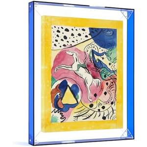 FOLKOR Large 24x30Floating Frame for Stretched Canvas Diamond Oil Paintings, Acrylic Canvas Floater Frame Portrait Plants Flower Prints Wall Art Decor, Unique Gallery Wall Decor (Blue)