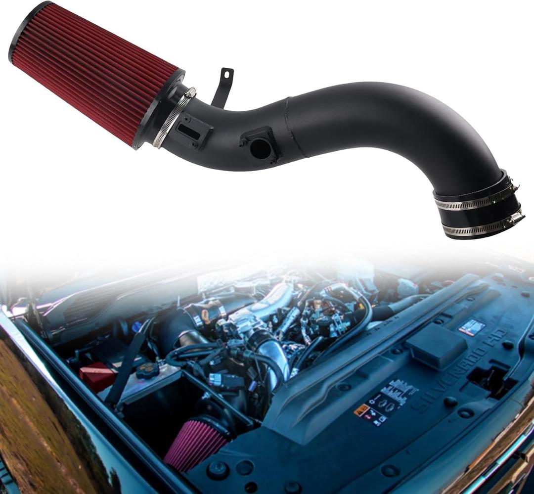 Cold Air Intake Compatible with 2013-2016 Chevrolet Silverado 2500/3500 GMC Sierra 2500/3500 6.6L LML Duramax Diesel, Heat-Resistant Aluminum Pipe, High-Flow Filter
