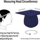 Unisex Adult Matte Graduation Cap Graduation Hat with Tassel Adjustable for High School and College (Dark Blue)