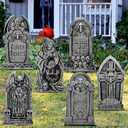 Yerliker 6 Styles 27 Inch Halloween Tombstone Outdoor Decorations Yard Stakes Signs Graveyard Tombstones for Halloween Props Lawn Decorations
