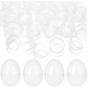 150 Pcs Easter Eggs Plastic Fillable Easter Eggs Bulk Empty Blank for Easter Basket Stuffers Fillers Easter Theme Party Favor Easter Hunt Stuffers Classroom Prize (Transparent)