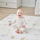 Fortella Extra Large Baby Play Mat for Playpens, 71.5x70 Reversible & Waterproof, Certified Non-Toxic Foam Mat, 0.6 Thick Foldable Playmat with Travel Case for Tummy Time & Crawling, Indoor Outdoor