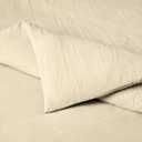 Amazon Basics Brushed Microfiber Comforter Set, Extra Soft with Natural Texture, 3-Piece, Queen/Full, Beige