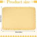 Moukeren 1 Piece Yellow Checkered Tablecloth with Ruffle Hem 60 x 90 Inches, Rectangle Farmhouse Table Cover for Kitchen, Wedding, Party, Indoor Outdoor Picnic and Daily Decor, Cotton Fabric, 9.5" x 9.5"