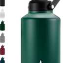BJPKPK One Gallon(128 oz) Insulated Water Bottle, Dishwasher Safe Stainless Steel Jug, BPA Free Jug with Ergonomic Handle & Anti-slip Bottom, Large Water Bottle, Army Green