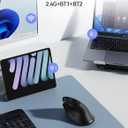 TECKNET Ergonomic Mouse, Rechargeable Wireless Bluetooth Mouse (BT 5.0/5.0+2.4G), Vertical Mouse with Volume Knob, Quiet Clicks, Cordless Mice 6 Adjustable DPI with USB A Receiver, Wide Compatibility