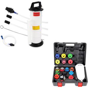 BILITOOLS Oil Funnel Set for Engine Oil Change and 9L Vacuum Oil Pump Extractor Automotive Tool