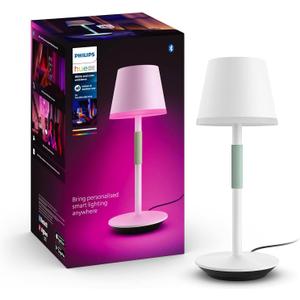 Philips Hue Go Smart Portable Table Lamp, White - White and Color Ambiance LED Color-Changing Light - 1 Pack - Indoor and Outdoor Use - Control with Hue App or Voice Assistant