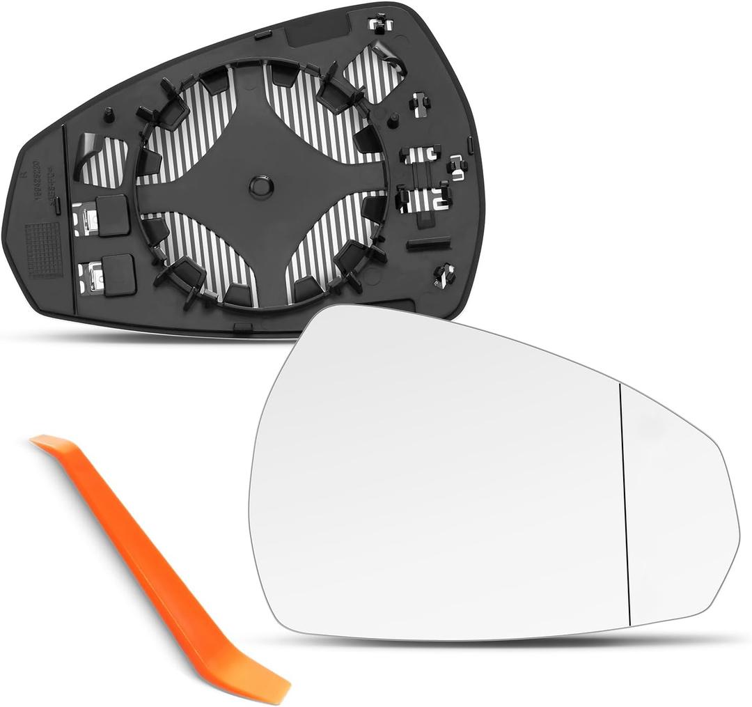Passenger Side Mirror Compatible with Audi A3 2013-2019, Audi A3 Quattro 2015-2019, Right Side Mirrors Replacement Glass with Backing Plate, Power Heated