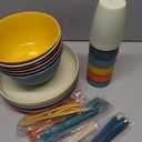 IKEA BPA Free Plastic Kids Tableware set -  Bowl, Plate, Cup and Cutlery - Pastel Colours