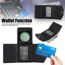 for Samsung Galaxy Z Flip 5 Wallet Case with Built-in Leather Cash Slot and Credit Card Holder. Wristlet Strap and Hinge Protection, Carrying Handbag Phone Case for Women Ladies.(Black)