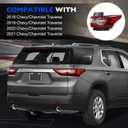 LED Outer Tail Light - Brake Taillight Compatible with Chevy Traverse 2018-2021 - Rear Lamp Assembly Replacement for 84618032 and GM2805130 - Outer Passenger Right Side