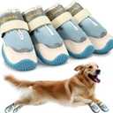 Dog Shoes for Large Dogs, Medium Dog Boots & Paw Protectors for Winter Snow, Waterproof Dog Booties for Hot Pavement, Hardwood Floors, for Rainy Blue Size 5 (#5(width 2.16 inch) for 40-58 lbs)
