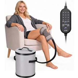 Ice Machine for Knee After Surgery, Programmable Timer & 4 Flow Settings, Portable Cold Therapy Machine, Knee Ice Machine Post Surgery for ACL, Sport Injuries, Joint Pain Relief (Gray)
