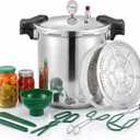 25 Quart Pressure Canner Cooker & pressure canners for canning & water bath canner | Pressure Gauge & Pressure Regulator | Induction Compatible & Pressure release 15.5 PSI (+/- 5%)