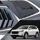 2Pcs Rear Side Window Louvers Air Vent Scoop Shades Cover Blinds Trim for Honda CRV CR-V 2023 2024 2025 - ABS Bright Black Sport Interior Accessories