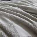 7 Pieces Grey Queen Comforter Set, Boho Tufted Bed in a Bag, Checkered Farmhouse Shabby Chic Soft Bed Set, All Season Plaid Comforter with Sheets, Pillowcases & Shams