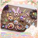 Thenshop Easter Wooden Blocks Stacking Game Tumbling Tower and Balance Games Bunny Table Decorations Wooden Stacking Game Indoor and Outdoor Play Bunny Stack Ideal Decor for Family Gathering