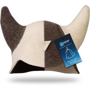 SHSH trade group Wool Sauna Hat Viking Finnish Sauna Hat - Banya Hat for Men Sauna Cap Felt Sauna Hat for Men (Viking)