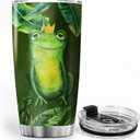 Frog Tumbler Cute Drinking Cup 20oz Lets Be Honest I Was Crazy Before The Frogs Stainless Steel Mug Funny Animal Lover Gifts For Women Tropical Green Leaves Vaccum Tumblers