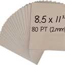 Heavy-Duty Chipboard Sheets 8.5 x 11 in - 80 PT (2mm) Thick - 20 Sheets of Chip Board for Binding Covers, Book Boards, Backing and Crafts - Sturdy Alternative to Thin Cardboard Sheets
