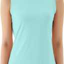 Women's Open Back Workout Tops - Sleeveless Yoga Tank Tops for Women, Moisture-Wicking Athletic Shirts for Running (Blue, S)