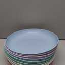 HEYCOME 12 Pcs Unbreakable Deep Dinner Plates Set, 10 inch Reusable Plastic Wheat Straw Plates, Microwave and Dishwasher Safe Plate for Kitchen, Lightweight Plate for Dessert, BPA Free, 6 Colors