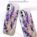 Compatible with MagSafe Flower Phone Case for iPhone 17, Cute Magnetic Stained Glass Floral Aesthetic Soft Shockproof Protective Phone Cover for Women Girls-Purple Lavender