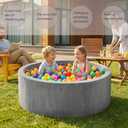 Foam Baby Ball Pit, 35.4"x 11.8" Ball Pits for Toddlers, Soft Round Kiddie Playpen Ball Pool for Kids with Soft Memory Sponge, Ideal Gift for Babies Indoor and Outdoor Game,Grey(Balls not Included)