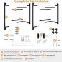 CCBOYSHARDWARE 60"-96" Wide Adjustable Anti-Sag Gate Frame Kit, Black,2 Pcs