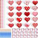 JellyArch 20 Sets Valentine's Day Heart Ceramics to Paint Kit Ready to Paint Your Own Heart Shape Coloring Crafts DIY Unpainted Ceramics Paintable Statues Crafts for Adult