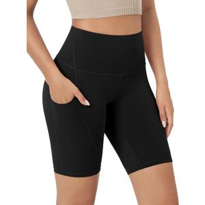 ODODOS High Waist Workout Shorts with Pockets for Women 8" Inseam Tummy Control Gym Athletic Biker Shorts, Black, X-Large ODODOS High Waist Workout Shorts with Pockets for Women 8" Inseam Tummy Control Gym Athletic Biker Shorts, Black, X-Large