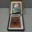 UNOKKI Kalimba 17 Key Thumb Piano, Portable Mahogany Mbira Finger Piano with Instruction, Carrying Bag, Tune Hammer, Holiday Gift for Kids, Light Brown - Musical Instruments for Kids