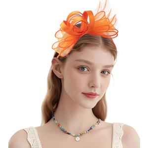 Kgromfy Fascinators for Women Tea Party Hats Derby Hat Wedding Headwear Cocktail Fancy Dress Party Headband