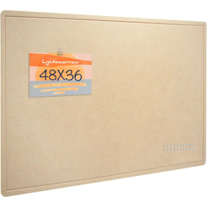 Large Bulletin Board - 48 x 36 Inches, Decorative Felt Pin Board for Wall - 4' x 3' Foldable Photo Display Board with Self-Adhesive Tape, Includes 20 Push Pins - Beige Brown