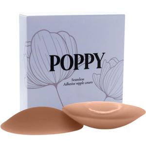 POPPY Nipple Covers | Pasties | Nipple Coverage for Women | Sticky bra | Adhesive bra | Strapless bra | Reusable | 1 pair (Bronze)