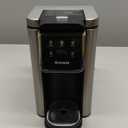 K Cup Coffee Maker, Hot & Iced Coffee Maker for K Cup and Grounds, 6-14 Oz Brew Sizes, 50oz Removable Tank, Single Cup Coffee Maker with Descaling Reminder, Stainless Steel, Black